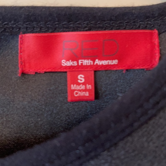 RED Saks Fifth Avenue Black Peplum Top. - Picture 2 of 5